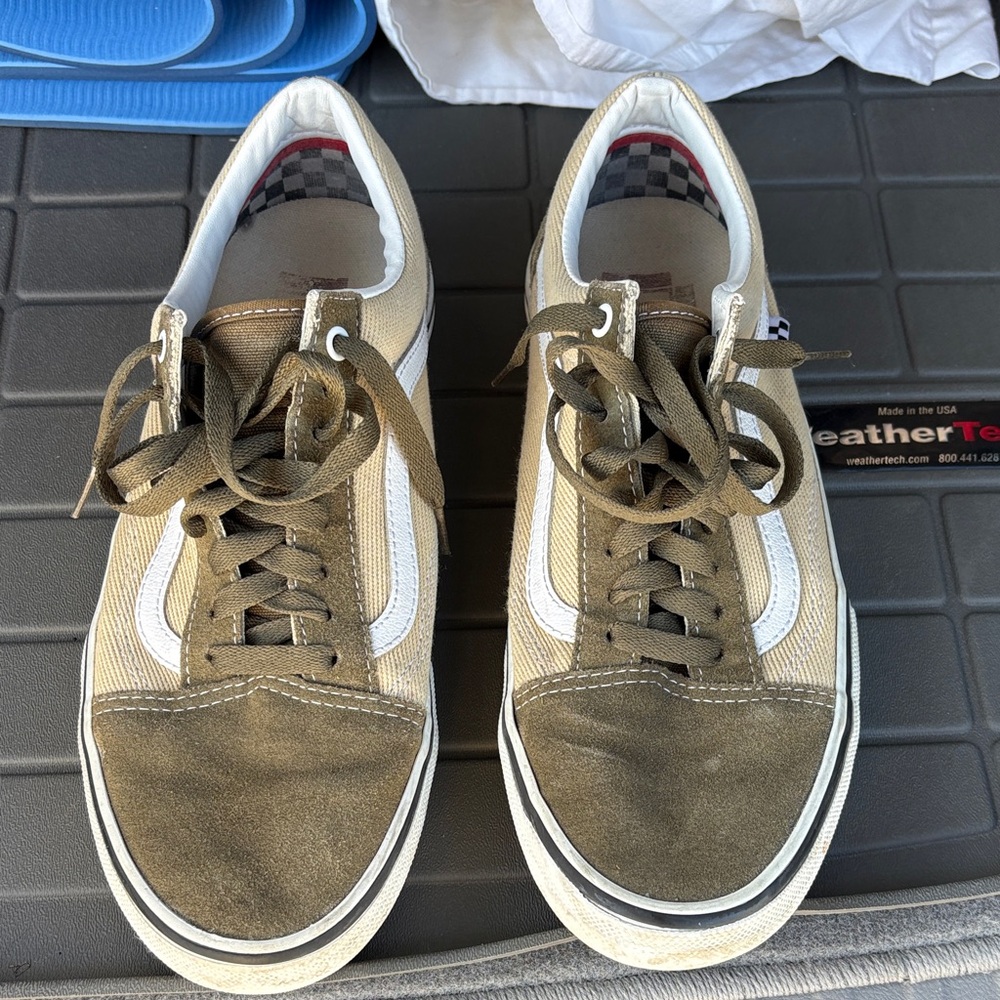 Vans Men's Khaki and White Sneakers